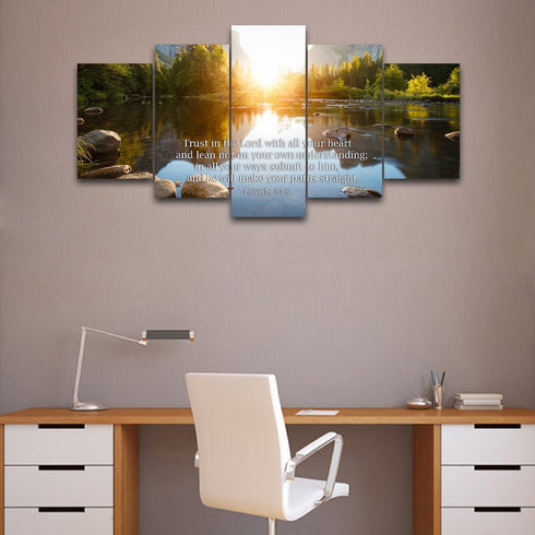 Proverbs 3:5-6 #17 'Trust in the Lord with all your Heart' Bible Verse Canvas Wall Art