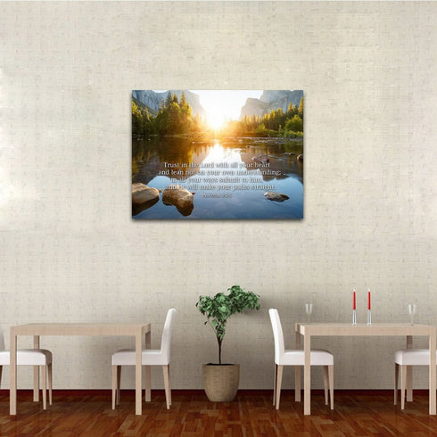 Proverbs 3:5-6 #17 'Trust in the Lord with all your Heart' Bible Verse Canvas Wall Art