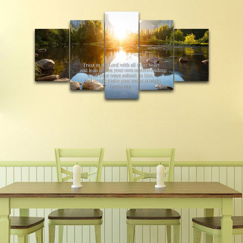 Proverbs 3:5-6 #17 'Trust in the Lord with all your Heart' Bible Verse Canvas Wall Art
