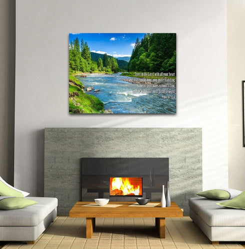 Proverbs 3:5-6 #18 'Trust in the Lord with all your Heart' Bible Verse Canvas Wall Art
