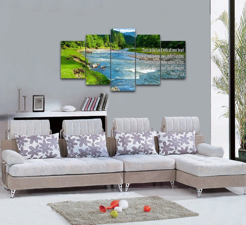 Proverbs 3:5-6 #18 'Trust in the Lord with all your Heart' Bible Verse Canvas Wall Art