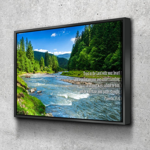 Proverbs 3:5-6 #18 'Trust in the Lord with all your Heart' Bible Verse Canvas Wall Art