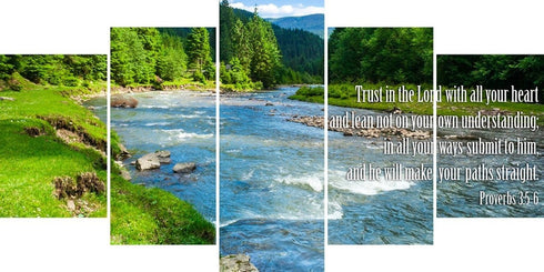 Proverbs 3:5-6 #18 'Trust in the Lord with all your Heart' Bible Verse Canvas Wall Art