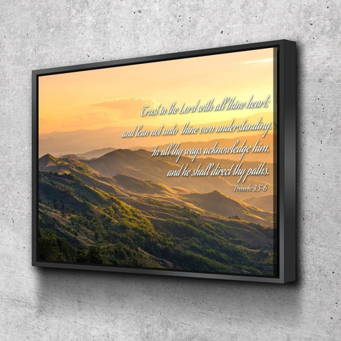 Proverbs 3:5-6 #19 'Trust in the Lord with all Thine Heart' Christian Scripture Wall Art Canvas