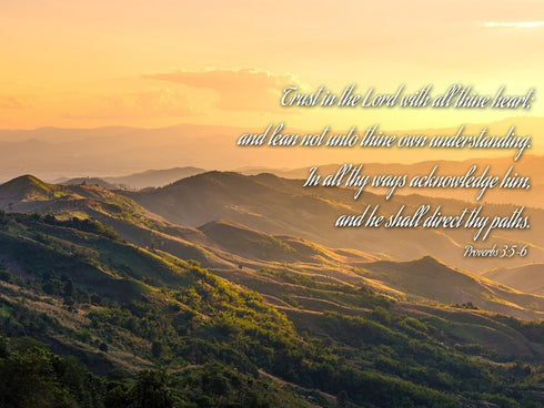 Proverbs 3:5-6 #19 'Trust in the Lord with all Thine Heart' Christian Scripture Wall Art Canvas