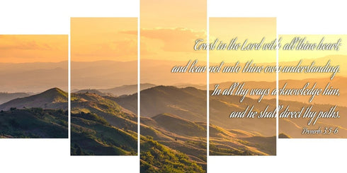Proverbs 3:5-6 #19 'Trust in the Lord with all Thine Heart' Christian Scripture Wall Art Canvas