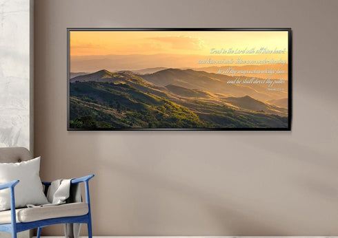 Proverbs 3:5-6 #19 'Trust in the Lord with all Thine Heart' Christian Scripture Wall Art Canvas