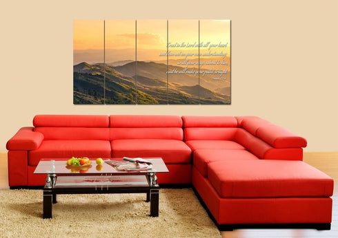 Proverbs 3:5-6 #19 'Trust in the Lord with all your Heart' Bible Verse Canvas Wall Art