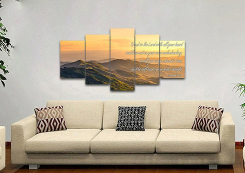 Proverbs 3:5-6 #19 'Trust in the Lord with all your Heart' Bible Verse Canvas Wall Art