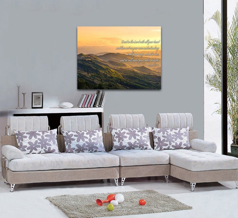 Proverbs 3:5-6 #19 'Trust in the Lord with all your Heart' Bible Verse Canvas Wall Art