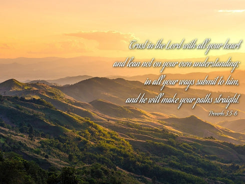Proverbs 3:5-6 #19 'Trust in the Lord with all your Heart' Bible Verse Canvas Wall Art