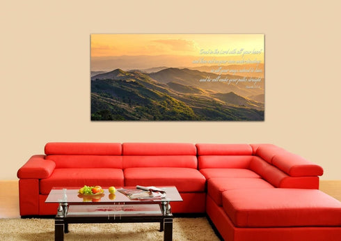 Proverbs 3:5-6 #19 'Trust in the Lord with all your Heart' Bible Verse Canvas Wall Art