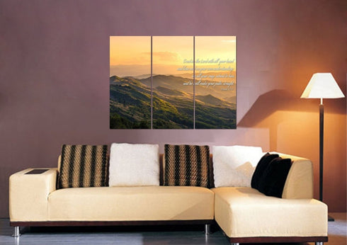 Proverbs 3:5-6 #19 'Trust in the Lord with all your Heart' Bible Verse Canvas Wall Art