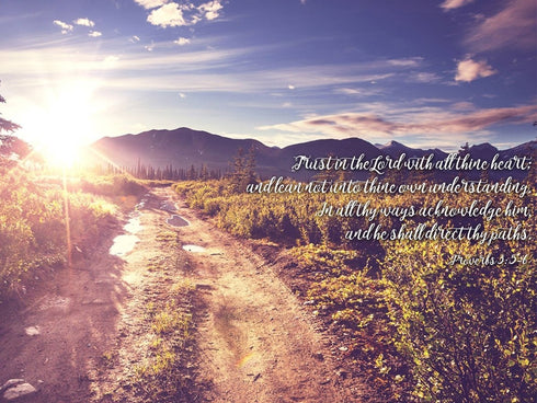 Proverbs 3:5-6 #20 'Trust in the Lord with all Thine Heart' Christian Scripture Wall Art Canvas
