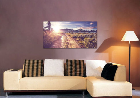 Proverbs 3:5-6 #20 'Trust in the Lord with all Thine Heart' Christian Scripture Wall Art Canvas