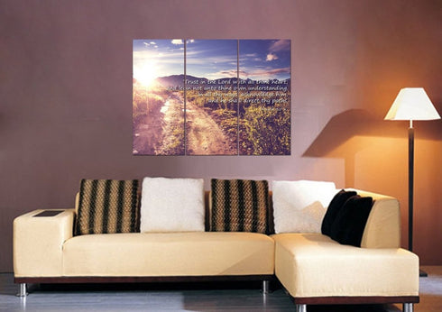 Proverbs 3:5-6 #20 'Trust in the Lord with all Thine Heart' Christian Scripture Wall Art Canvas