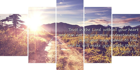 Proverbs 3:5-6 #20 'Trust in the Lord with all your Heart' Bible Verse Canvas Wall Art