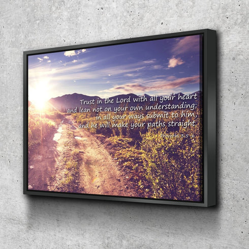 Proverbs 3:5-6 #20 'Trust in the Lord with all your Heart' Bible Verse Canvas Wall Art