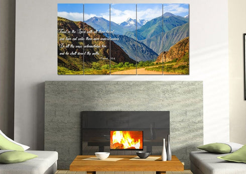 Proverbs 3:5-6 #21 'Trust in the Lord with all Thine Heart' Christian Scripture Wall Art Canvas