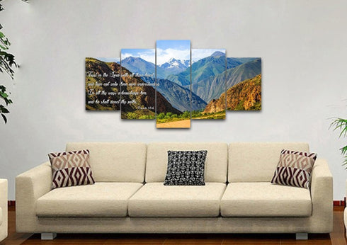 Proverbs 3:5-6 #21 'Trust in the Lord with all Thine Heart' Christian Scripture Wall Art Canvas