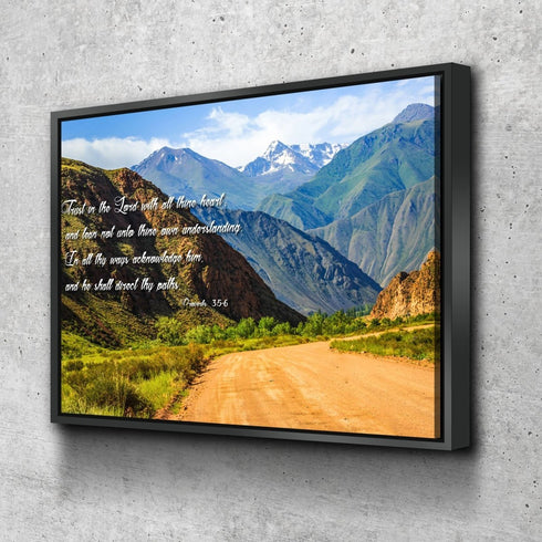 Proverbs 3:5-6 #21 'Trust in the Lord with all Thine Heart' Christian Scripture Wall Art Canvas