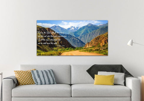 Proverbs 3:5-6 #21 'Trust in the Lord with all Thine Heart' Christian Scripture Wall Art Canvas