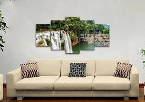 Proverbs 3:5-6 #25 'Trust in the Lord with all Thine Heart' Christian Scripture Wall Art Canvas