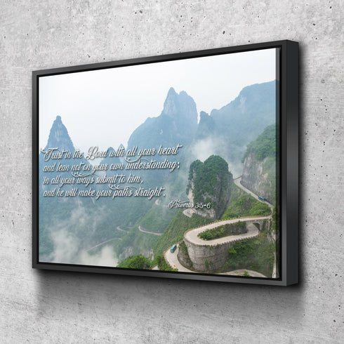 Proverbs 3:5-6 #26 'Trust in the Lord with all your Heart' Bible Verse Canvas Wall Art