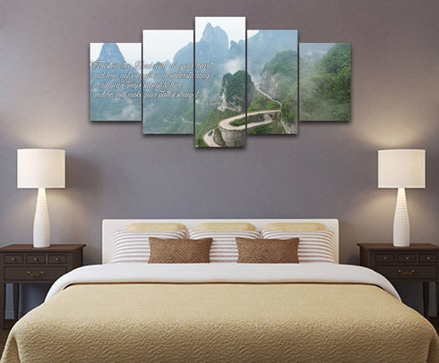 Proverbs 3:5-6 #26 'Trust in the Lord with all your Heart' Bible Verse Canvas Wall Art