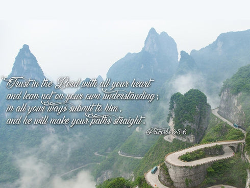 Proverbs 3:5-6 #26 'Trust in the Lord with all your Heart' Bible Verse Canvas Wall Art