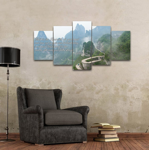 Proverbs 3:5-6 #26 'Trust in the Lord with all your Heart' Bible Verse Canvas Wall Art