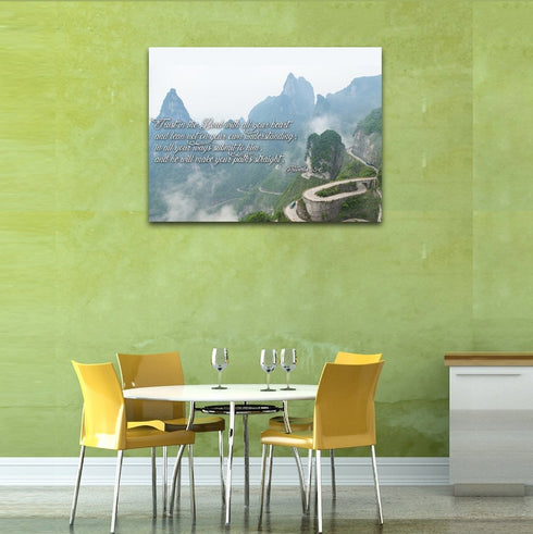 Proverbs 3:5-6 #26 'Trust in the Lord with all your Heart' Bible Verse Canvas Wall Art