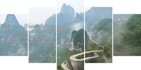 Proverbs 3:5-6 #26 'Trust in the Lord with all your Heart' Bible Verse Canvas Wall Art