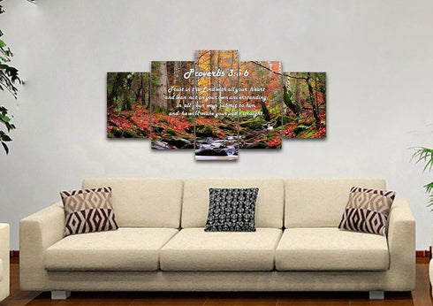 Proverbs 3:5-6 #27 'Trust in the Lord with all your Heart' Bible Verse Canvas Wall Art