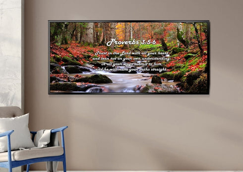 Proverbs 3:5-6 #27 'Trust in the Lord with all your Heart' Bible Verse Canvas Wall Art