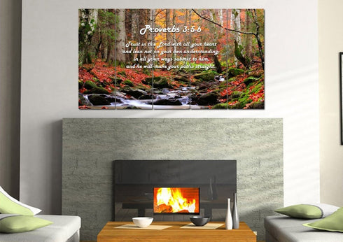 Proverbs 3:5-6 #27 'Trust in the Lord with all your Heart' Bible Verse Canvas Wall Art
