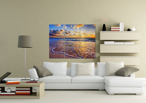 Proverbs 3:5-6 #28 'Trust in the Lord with all Thine Heart' Christian Scripture Wall Art Canvas