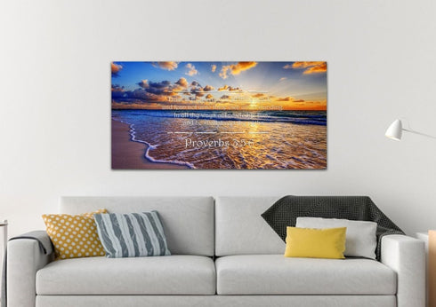 Proverbs 3:5-6 #28 'Trust in the Lord with all Thine Heart' Christian Scripture Wall Art Canvas