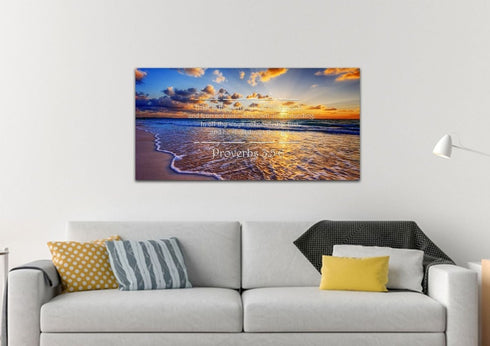Proverbs 3:5-6 #28 'Trust in the Lord with all Thine Heart' Christian Scripture Wall Art Canvas