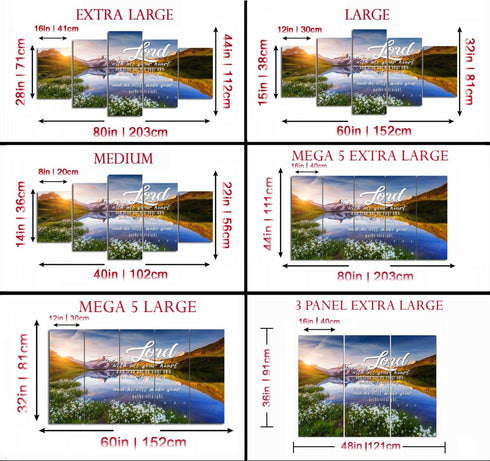 Proverbs 3:5-6 #28 'Trust in the Lord with all Thine Heart' Christian Scripture Wall Art Canvas