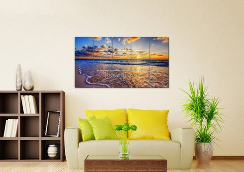 Proverbs 3:5-6 #28 'Trust in the Lord with all Thine Heart' Christian Scripture Wall Art Canvas