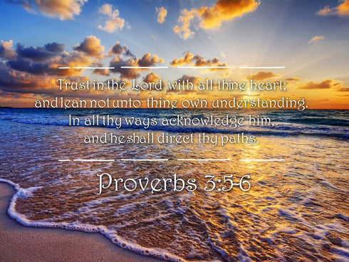 Proverbs 3:5-6 #28 'Trust in the Lord with all Thine Heart' Christian Scripture Wall Art Canvas