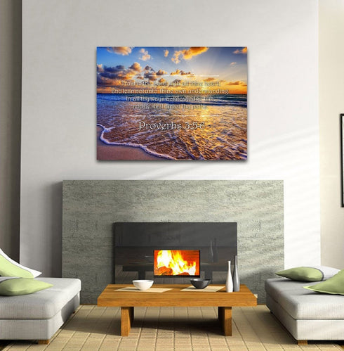 Proverbs 3:5-6 #28 'Trust in the Lord with all Thine Heart' Christian Scripture Wall Art Canvas