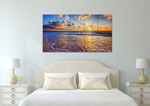 Proverbs 3:5-6 #28 'Trust in the Lord with all Thine Heart' Christian Scripture Wall Art Canvas