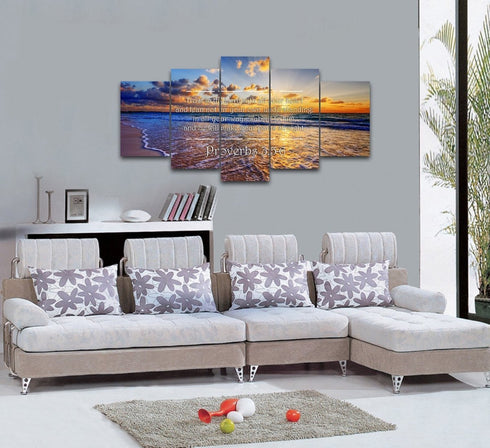 Proverbs 3:5-6 #28 'Trust in the Lord with all your Heart' Bible Verse Canvas Wall Art