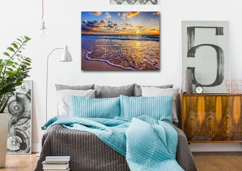 Proverbs 3:5-6 #28 'Trust in the Lord with all your Heart' Bible Verse Canvas Wall Art