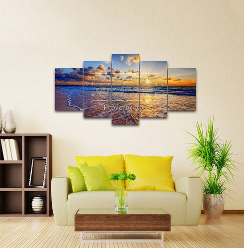 Proverbs 3:5-6 #28 'Trust in the Lord with all your Heart' Bible Verse Canvas Wall Art