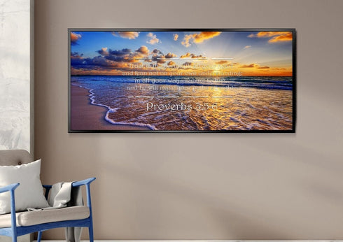 Proverbs 3:5-6 #28 'Trust in the Lord with all your Heart' Bible Verse Canvas Wall Art