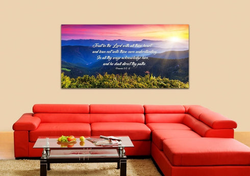 Proverbs 3:5-6 #3 KJV 'Trust in the Lord' Christian Scripture Wall Art Canvas