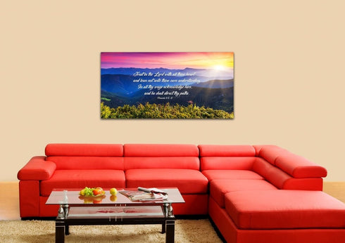 Proverbs 3:5-6 #3 KJV 'Trust in the Lord' Christian Scripture Wall Art Canvas